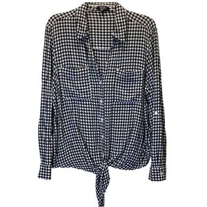 Jones NY Black & White Gingham Women’s Top Large - XL